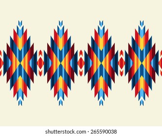 Tribal seamless colorful geometric pattern.