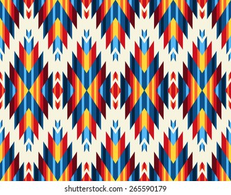 Tribal seamless colorful geometric pattern.