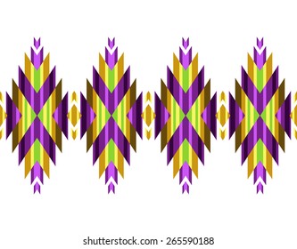 Tribal seamless colorful geometric pattern.