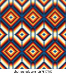 Tribal seamless colorful geometric pattern. 