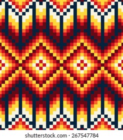 Tribal seamless colorful geometric pattern. 
