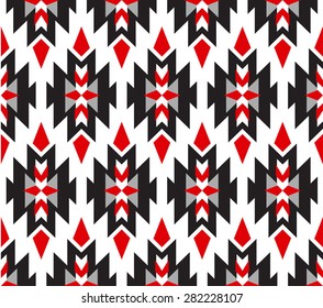 Tribal seamless colorful geometric pattern.