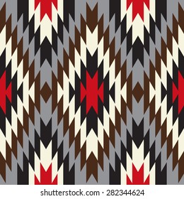 Tribal seamless colorful geometric pattern.