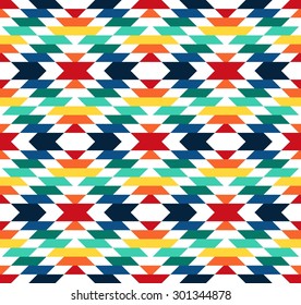Tribal seamless colorful geometric pattern.