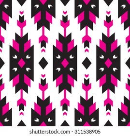 Tribal seamless colorful geometric pattern.