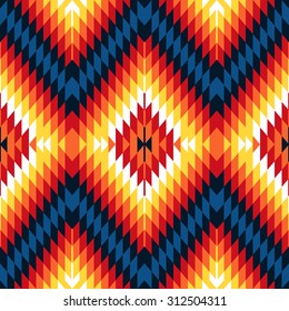 Tribal seamless colorful geometric pattern.