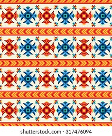 Tribal seamless colorful geometric pattern.