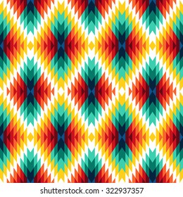 Tribal seamless colorful geometric pattern.