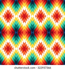 Tribal seamless colorful geometric pattern.