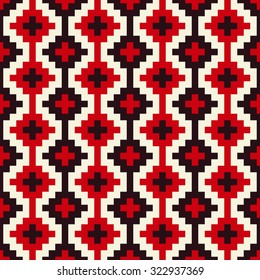 Tribal seamless colorful geometric pattern.