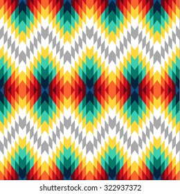 Tribal seamless colorful geometric pattern.