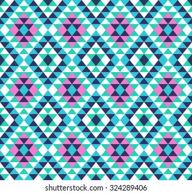 Tribal seamless colorful geometric pattern.