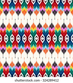 Tribal seamless colorful geometric pattern.