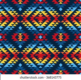 Tribal seamless colorful geometric pattern.