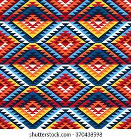 Tribal seamless colorful geometric pattern.