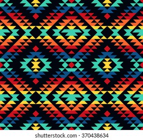 Tribal seamless colorful geometric pattern.