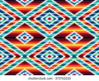 Tribal seamless colorful geometric pattern.