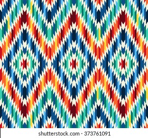 Tribal seamless colorful geometric pattern.