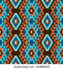 Tribal seamless colorful geometric pattern. Ethnic vector texture.Traditional ornament.