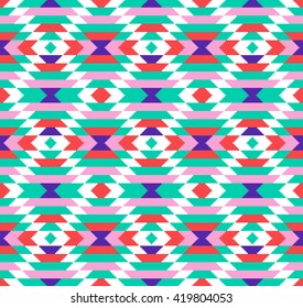 Tribal seamless colorful geometric pattern. Ethnic vector texture.Traditional ornament.