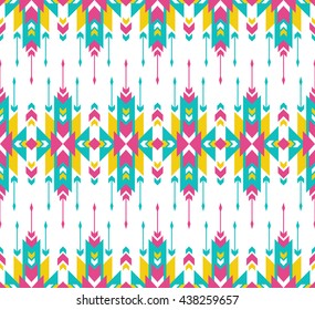 Tribal seamless colorful geometric pattern. Ethnic vector texture.Traditional ornament.