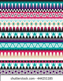 Tribal seamless colorful geometric pattern. Ethnic striped vector texture.Traditional ornament.