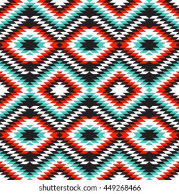 Tribal seamless colorful geometric pattern. Ethnic vector texture.Traditional ornament.