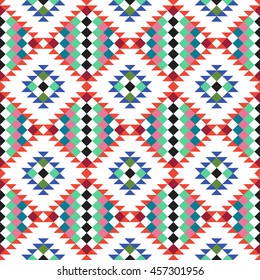 Tribal seamless colorful geometric pattern. Ethnic vector texture.Traditional ornament.