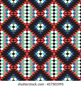 Tribal seamless colorful geometric pattern. Ethnic vector texture.Traditional ornament.