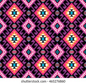 Tribal seamless colorful geometric pattern. Ethnic vector texture.Traditional ornament.