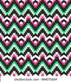 Tribal seamless colorful geometric pattern. Ethnic vector texture.Traditional ornament.