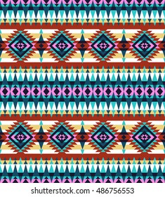 Tribal seamless colorful geometric pattern. Ethnic vector texture.Traditional ornament.