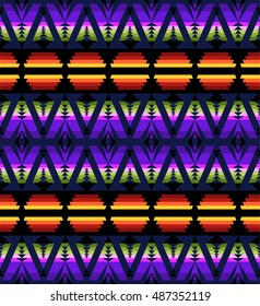 Tribal seamless colorful geometric pattern. Ethnic vector texture.Traditional ornament.