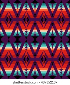 Tribal seamless colorful geometric pattern. Ethnic vector texture.Traditional ornament.