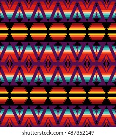 Tribal seamless colorful geometric pattern. Ethnic vector texture.Traditional ornament.