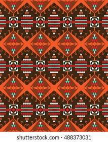 Tribal seamless colorful geometric pattern. Ethnic vector texture.Traditional ornament.