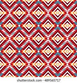 Tribal seamless colorful geometric pattern. Ethnic vector texture.Traditional ornament.