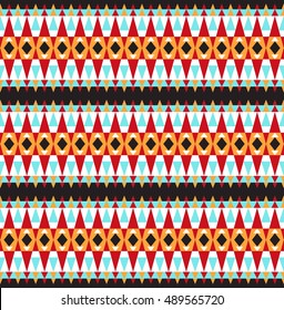 Tribal seamless colorful geometric pattern. Ethnic vector texture.Traditional ornament.