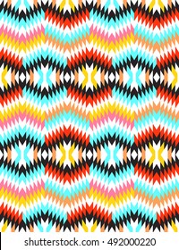 Tribal seamless colorful geometric pattern. Ethnic vector texture.Traditional ornament.