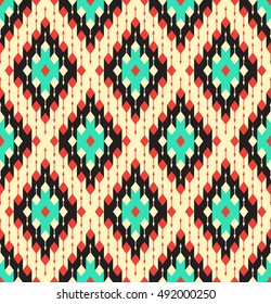 Tribal seamless colorful geometric pattern. Ethnic vector texture.Traditional ornament.