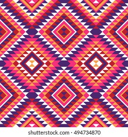 Tribal seamless colorful geometric pattern. Ethnic vector texture.Traditional ornament.