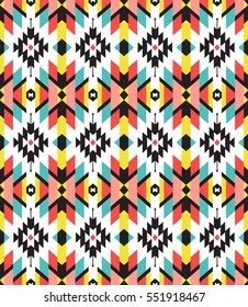 Tribal seamless colorful geometric pattern. Ethnic vector texture.Traditional ornament.