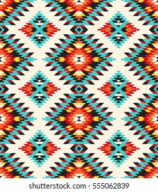 Tribal seamless colorful geometric pattern. Ethnic vector texture.Traditional ornament.