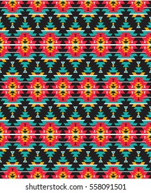Tribal seamless colorful geometric pattern. Ethnic vector texture.Traditional ornament.