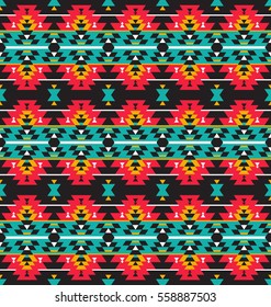 Tribal seamless colorful geometric pattern. Ethnic vector texture.Traditional ornament.