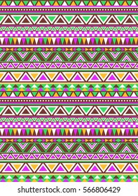 Tribal seamless colorful geometric pattern. Ethnic striped vector texture.Traditional ornament.