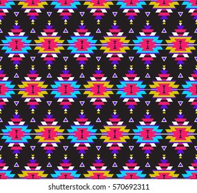 Tribal seamless colorful geometric pattern. Ethnic vector texture.Traditional ornament.