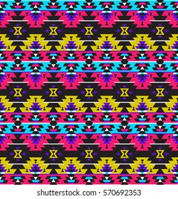 Tribal seamless colorful geometric pattern. Ethnic vector texture.Traditional ornament.