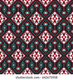 Tribal seamless colorful geometric pattern. Ethnic vector texture.Traditional ornament.