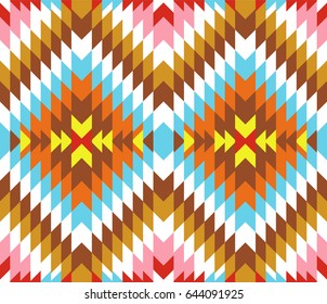 Tribal seamless colorful geometric pattern. Ethnic vector texture.Traditional ornament.